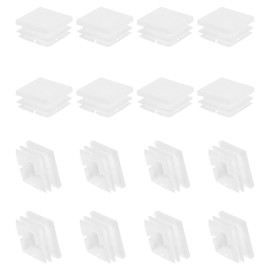 PATIKIL Square Plastic Plug, 16 Pcs 1 Inch/25mm Tubing Insert End Caps Plastic Plug Cap for Square Tubes Chair Legs Furniture Metal Tubing Hardware Plugs Fences, White