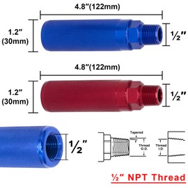 KOOTANS Glad Hand Handles Anodized Aluminum Gladhand Grips Glad Hand Extension Handle Set Red Blue for Truck and Trailers Easier Coupleling