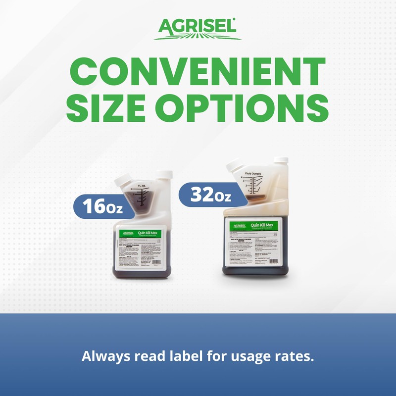 Agrisel QuinKill Max Weed Killer, Post-Emergent, Targets Tough Weeds, Lawn-Friendly,