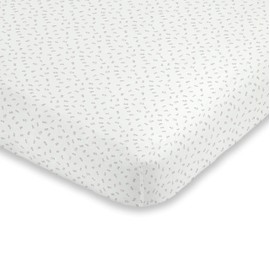 ED Ellen DeGeneres Painterly Floral - Soft 100% Cotton Grey & Pink Floral Fitted Crib Sheet, Pink, Grey, White