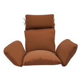 Kaichenyt Egg Chair Cushion Solid Color Cotton Outdoor Hanging Chair Cushion Removable & Machine Washable Cover Cushions Replacement for Patio Hanging Basket Chair, 42.1x19.6x29.4 inch (Coffee)