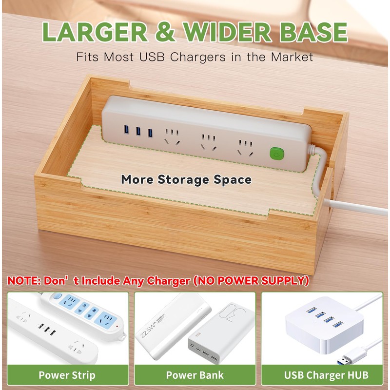 Pezin & Hulin Bamboo Charging Station, Electronic Devices Organizer for