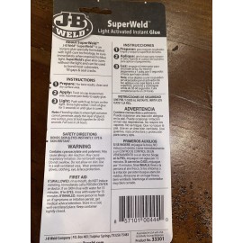 J-B Weld New! J-B Weld 33301 SuperWeld Light Activated Instant Glue .18 OZ