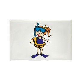 CafePress Snorkel Girl Magnets Rectangle Magnet, 3"x2" Refrigerator Magnet