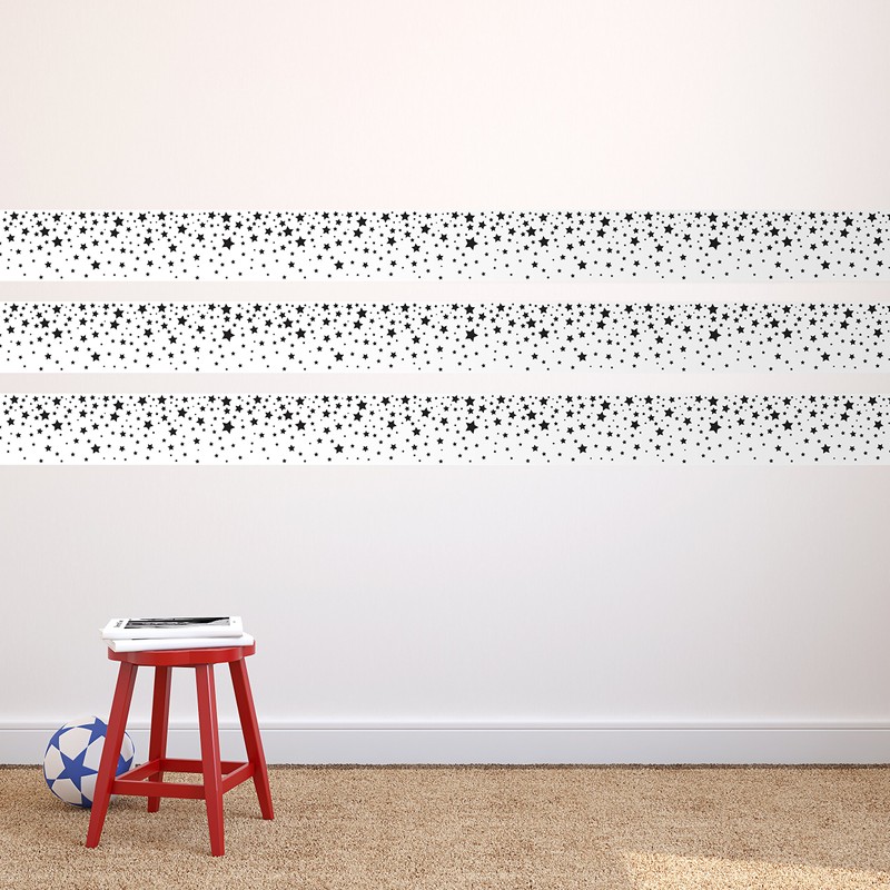 Tempaper Falling Stars Kids Peel and Stick Borders + Stripes,