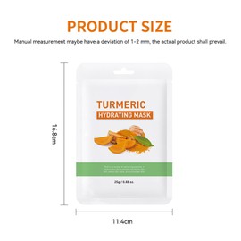 Hppsctink 5pcs Kurkuma-Maske, Kurkuma-Feuchtigkeitsmaske, Verwöhnende Gesichtshaut, Spendet Feuchtigkeit und mildert Mattigkeit, Straffende Haut, facial mask