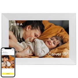 Aura Digital Picture Frame - 10.1" HD Display | Wirecutter's Best Digital Frame for Gifting - Send Photos Directly from Your Phone from Anywhere | Quick & Easy Setup Over WiFi - Free Aura App | White