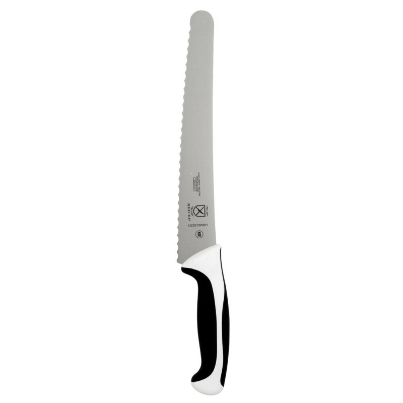 Mercer Culinary Millennia 10" Wide Bread Knife with White Handle