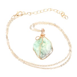 FOMIYES Crystal Pendant Necklace Crystal Charms Pendant Necklace Stone Pendant Necklace Crystal Necklace Charms Necklace Natural Stone Necklace Stone Jewelry Green Natural Stone (crystal)