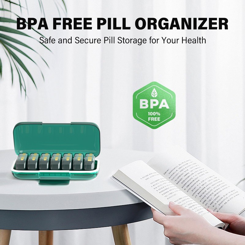 Codcaw Weekly Pill Organizer 2 Times a Day, Moisture-Proof, Detachable