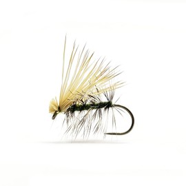 river peak Elk Hair Cadiz (Bleach) Barbless, Japanese Proteyer, Set of 3 (#14, Black)