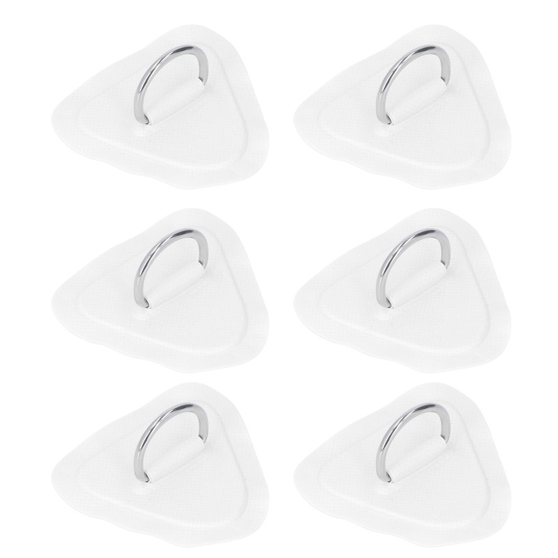 6Pcs PVC D Ring Patch Elastic Rope Set Stainless Steel