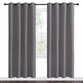 KGORGE Blackout Curtains for Bedroom - Grommet Thermal Insulated Room Darkening Curtains for Living Room, Set of 2 Panels (52 x 72 Inch, Grey, Minor Flaw)