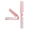 Pink Foldable Hair Comb - Compact Travel Brush for Purses