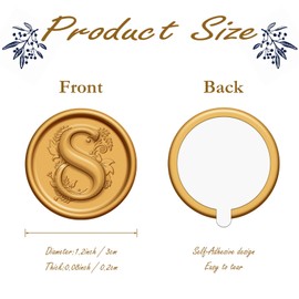 KKJCXY 20 Pack Letter S Wax Seal Stickers, Antique Gold Initial Alphabet Self-Adhesive Wax Stickers Wedding Party Birthday Invitation Christmas Envelope Wax Seal Stickers ﻿