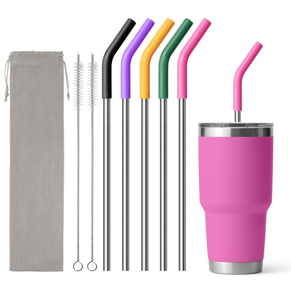 Diumepo 30 oz Straw for YETI Tumbler, Metal Straight Straws