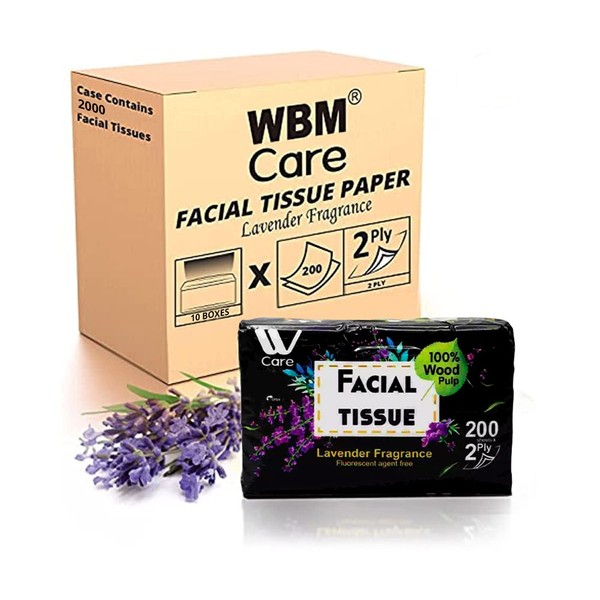 WBM Care Super Soft 2-Ply Facial Tissues with Lavender Fragrance,