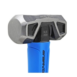 REAL STEEL Sledge Hammer, 3lb Drilling Club Hammer for Striking Rubber Grip Forged Jacketed Graphite 0508