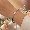 ISAROARO Christian Cross Bracelet for Women - Confirmation Baptism Easter