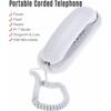 Domary Portable Corded Telephone Phone Pause/Redial/Flash Wall Mountable Base Handset