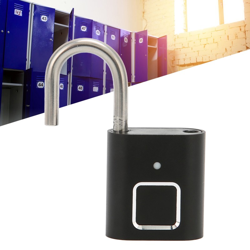 Fingerprint Padlock Biometric Smart Security Digital Lock Water Resistant USB