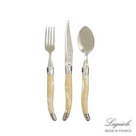 (Laguiole) Jeanneron Laguiole Table Cutlery Set for 1 Marble Beige / (라귀올)장네론 라귀올 테이블 양식기 1인세트 마블베이지