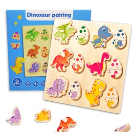 QYDKWK Holzpuzzle ab 2 3 Jahr | Baby Montessori Holzspielzeug Dinosaurier-Ei für 3 Jahre Mädchen und Jungen | Kleinkinder Greifpuzzle Motorikspielzeug Sortierspiel Geburztag Weihnacht Geschenk