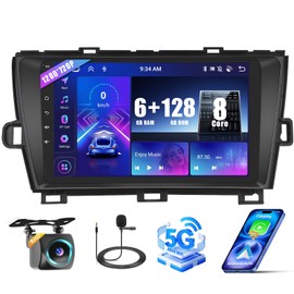 8 Core Android 13 Car Stereo for Toyota Prius 2010-2015, 9" HD Touchscreen for Prius, Wireless CarPlay/Android Auto, 5G WiFi, Bluetooth 5.0, 32EQ, 1280 * 720, 6+128G