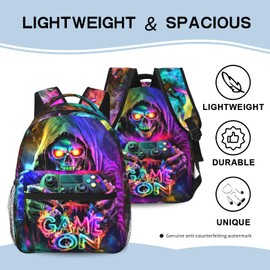 Nebrpio Gaming School Backpack for Boys Game Boys Backpack for Kids Children Teens Elementary Middle School Students Ages 6-18 Video Game Bookbag Travel Back Pack