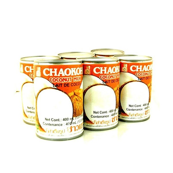 Chaokoh Coconut Milk 400ml - Pack of 6 | Premium Quality | Rich and Creamy | Pure and Natural | Premium Thai Coconut Milk