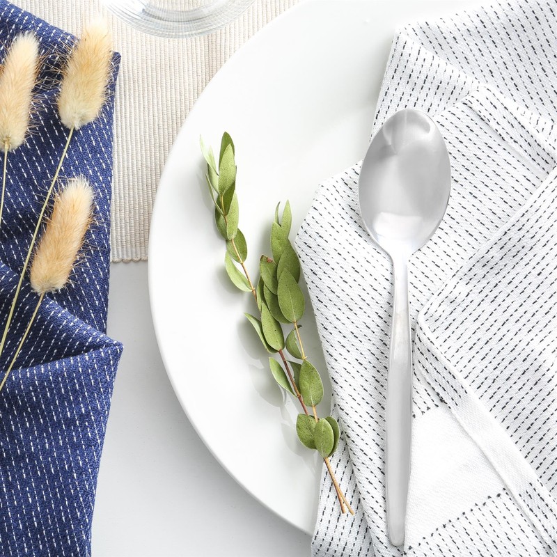 Argon Tableware Economy Stainless Steel Dessert Spoons - 19cm -