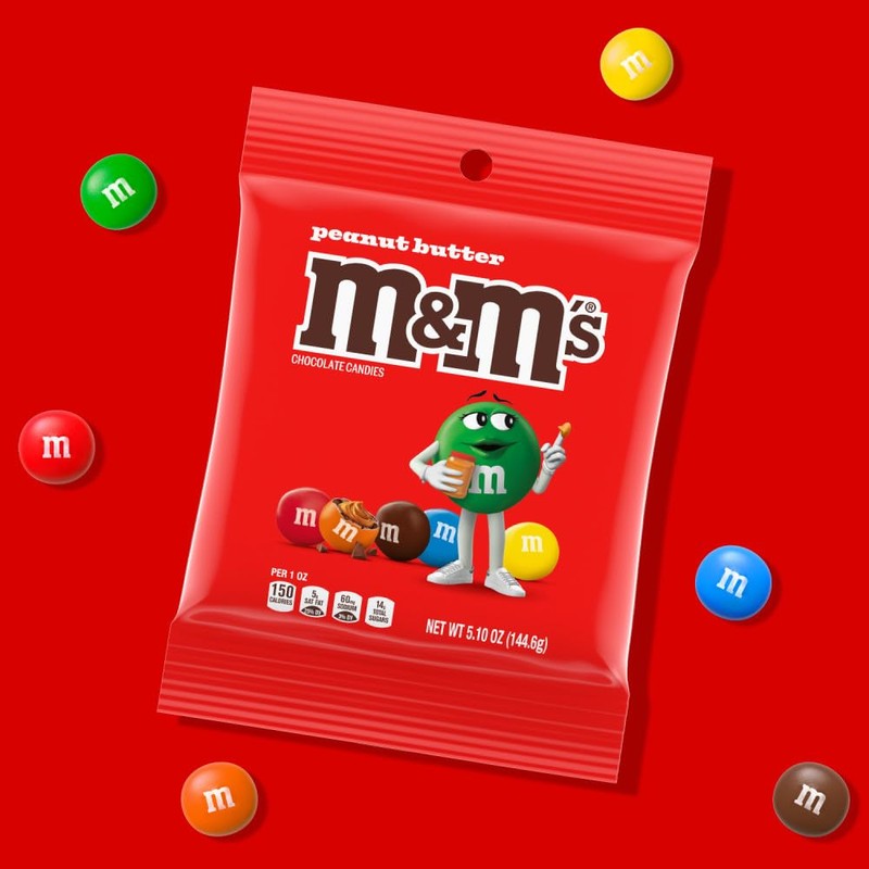 M&M'S Peanut Butter Chocolate Candy 5.1-Ounce Bag (Pack of 12)