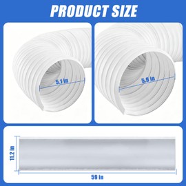 SUREPHON Portable AC Hose Insulation Sleeve, 3-Layer Waterproof Exhaust Duct Cover with Aluminum Thermal Foil, Fits 5” & 5.9” Dia x 59”L Duct, Easy Wrap Installation