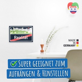 DankeDir! Lamaland Schild kleines Geschenk für sie - süße Lama Deko Wanddeko Lama-Fans Türschild Mädchen-Wohnung Geschenkidee Geburtstagsgeschenk beste Freundin Party Deko