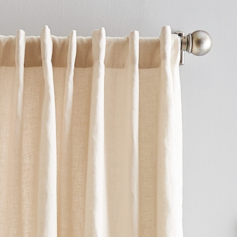 Peri Home 100% Linen Back Tab Lined Curtain, 108" Panel