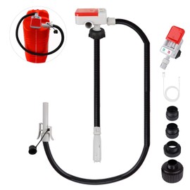Fuel Transfer Pump (3.2GPM) with Auto-Stop Sensor, 51" Hose Automatic Gas Pump Transfer with 4 Gas Can/Racing Can Fittings, USB and Battery Powered Portable Siphon Pump for Oil, Gasoline, Diesel