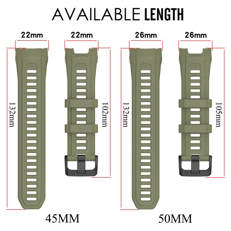 Band for Garmin Instinct 3, Soft Silicone Replacement Watch Band