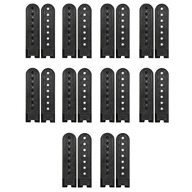 SOWAKA 10 Pairs Snapback Strap Black Replacement with 7 Holes Hats Repair Fasteners Buckle Strap Snapback Extender Hat Strap Clip for Baseball Cap Cowboy Hat (Black)