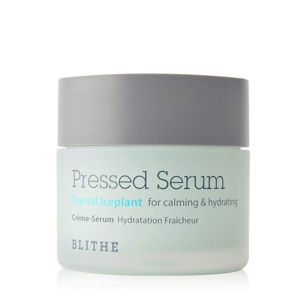 BLITHE Pressed Serum Crystal Iceplant Face Cooling Lotion - Hydrating Eucalyptus Gel Moisturizer for Oily Skin with Instant Redness Relief for Face, Korean Beauty for Calming & Hydration 0.74 Fl Oz