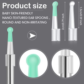 Nuanchu 10 Pcs Ear Spoon Tips Ear Cleaner Replacement Set for 3.5 mm Otoscope Plastic Cleaner Tips Reusable for Teens Adults Family Health Care(Transparent, Light Green)