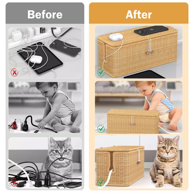 Cable Box, Cable Management Box, Cable Organiser Box, Nordic Pastoral