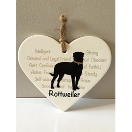 HEART SHAPED PET PLAQUE 'ROTTWEILER'