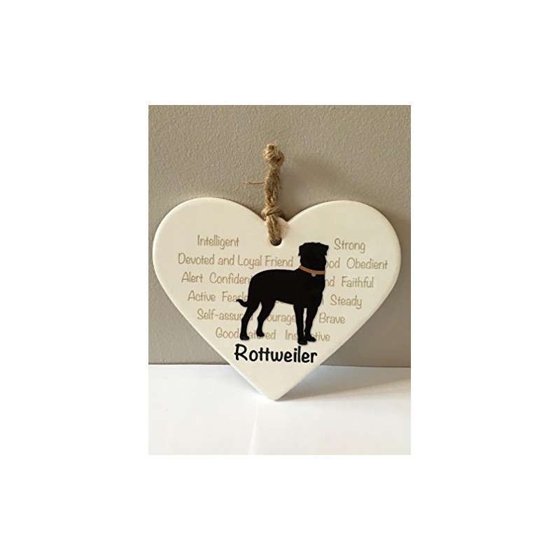 HEART SHAPED PET PLAQUE 'ROTTWEILER'