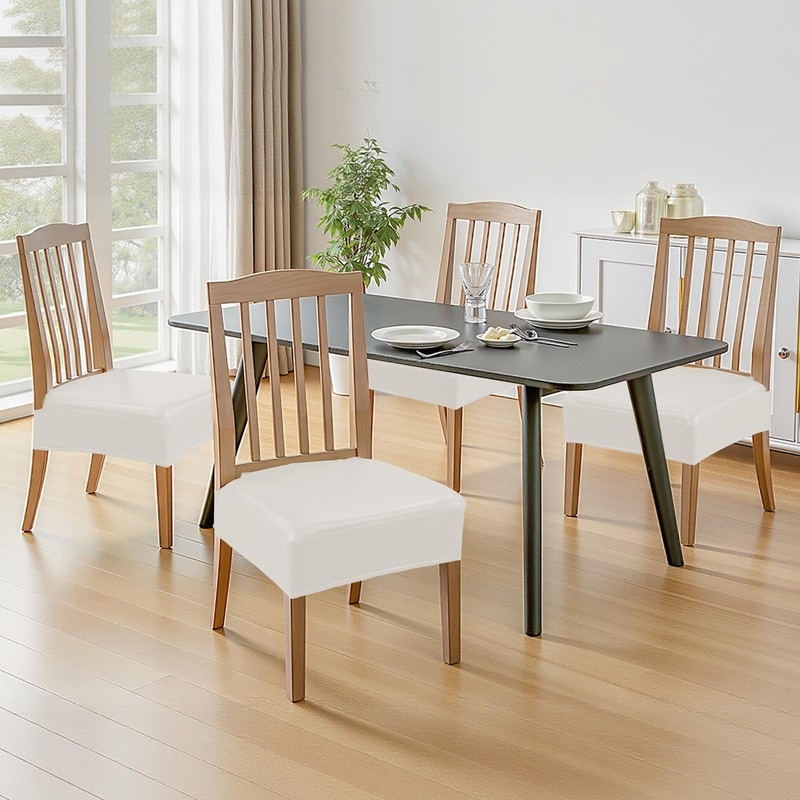 WUSOUPU Waterproof Dining Chair Seat Covers Leather Kitchen Seat Covers,