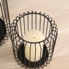 Cage Candleholder Set Matte Black Metal Cylinder Modern Simple Bird