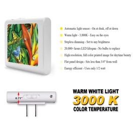 Plug in Dimmable LED Night Light with Dusk to Dawn Auto Sensor, Adjustable Brightness, Warm Light, Auto On/Off Nightlight for Bathroom, Hallway, Nursery, Bedrooms - Frog and Butterflies