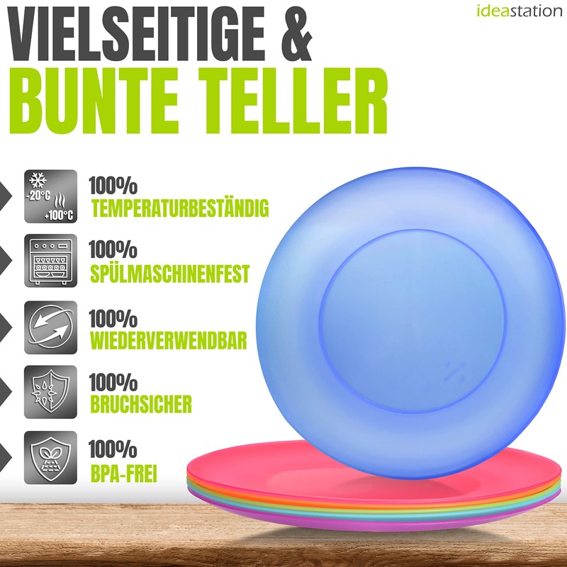 idea-station Neo Reusable Plastic Plates 6 x 21.5 cm –