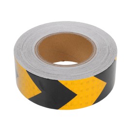 HEROFFIX 1 Pc Safety Warning Reflective Tape Increased Visibility Reflective Strips 98.43ftx1.97" Yellow,Black PVC