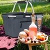 SIYUAN Collapsible Picnic Basket Insulated with Lid 27L Large Capacity