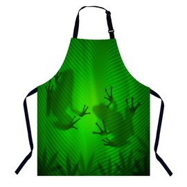 BGBDEIA Frog Shadow on Banana Leaf in the Tropical Sun Kitchen Apron for Women Men, Unisex Adjustable Cooking Apron, Waterproof Apron for Home Kitchen, Restaurant, Coffee House